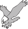Grayscale Hunting Eagle Clip Art
